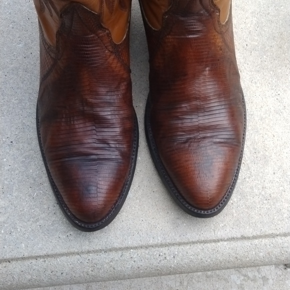 Nocona Mens Boots Lizard Skin Brown Leather Cowboy Western Size 9D - Picture 3 of 12
